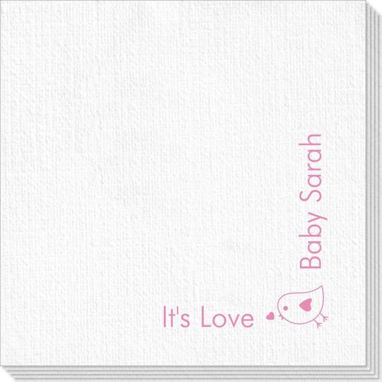 Corner Text with Baby Bird Design Deville Napkins